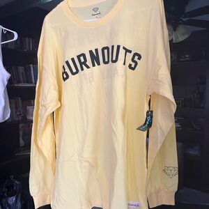 Diamond Supply Co. Pale Yellow 'BURNOUTS' Tee